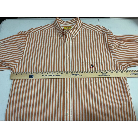 Vintage Duck Head Men's Orange Stripe Button Down Shirt Size XL (23" pit to pit) - Picture 9 of 10